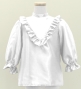 Hula Kids Yoke Frill Blouse with Shantung / White / Jp164wh