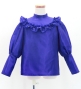 Hula Kids Yoke Frill Blouse with Shantung / Royal Blue / Jp165rbl