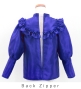 Hula Kids Yoke Frill Blouse with Shantung / Royal Blue / Jp165rbl