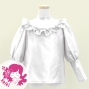 Hula Kids Yoke Frill Blouse with Shantung / White / Jp165wh