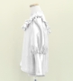 Hula Kids Yoke Frill Blouse with Shantung / White / Jp165wh
