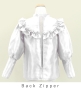 Hula Kids Yoke Frill Blouse with Shantung / White / Jp165wh