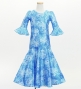 Hula Kids Long Dress with Orchid Print / Luxury Collection / Blue / Jp166bl