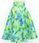 Hula Kids Long Shantung Circular Skirt with Banana Leaf Print / Yellow Green / Jp170-1