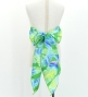 Hula Kids Long Shantung Circular Skirt with Banana Leaf Print / Yellow Green / Jp170-1