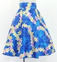 Hula Kids Long Shantung Circular Skirt with Plumeria Lei Print / Blue / Jp170-3