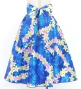 Hula Kids Long Shantung Circular Skirt with Plumeria Lei Print / Blue / Jp170-3