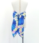 Hula Kids Long Shantung Circular Skirt with Plumeria Lei Print / Blue / Jp170-3