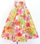Hula Kids Long Shantung Circular Skirt with Hibiscus Print / White & Red / Jp170-4