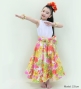 Hula Kids Long Shantung Circular Skirt with Hibiscus Print / White & Red / Jp170-4
