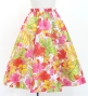 Hula Kids Long Shantung Circular Skirt with Hibiscus Print / White & Red / Jp170-4