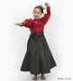 Hula Kids Long Shantung Circular Skirt / Black / Jp170-5