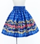 Hula Kids Shantung Pa'u Skirt with Palaka & Lei Print / Luxury Collection / Blue / Jp171bl