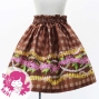 Hula Kids Shantung Pa'u Skirt with Palaka & Lei Print / Luxury Collection / Brown / Jp171br