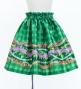 Hula Kids Shantung Pa'u Skirt with Palaka & Lei Print / Luxury Collection / Green / Jp171gr