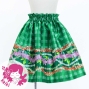 Hula Kids Shantung Pa'u Skirt with Palaka & Lei Print / Luxury Collection / Green / Jp171gr