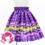 Hula Kids Shantung Pa'u Skirt with Palaka & Lei Print / Luxury Collection / Purple / Jp171pu