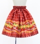 Hula Kids Shantung Pa'u Skirt with Palaka & Lei Print / Luxury Collection / Red / Jp171rd
