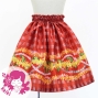 Hula Kids Shantung Pa'u Skirt with Palaka & Lei Print / Luxury Collection / Red / Jp171rd