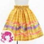 Hula Kids Shantung Pa'u Skirt with Palaka & Lei Print / Luxury Collection / Yellow / Jp171ye