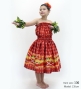 Hula Set up Keiki with Palaka & Lei Print / Luxury Collection / Red / Jp172rd