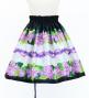 Hula Kids Shantung Pa'u Skirt with Cattleya Lei Print / Luxury Collection / Black / Jp177bk