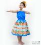 Hula Set up Keiki with Cattleya Lei Print / Luxury Collection / Blue / Jp178bl