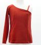 Hula Kids One Shoulder Long Sleeve Blouse with Velvet Keiki / Dark Red 2 / Jp200drd2