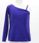 Hula Kids One Shoulder Long Sleeve Blouse with Velvet Keiki / Royal Blue / Jp200rbl