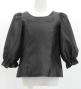 Hula Kids 3/4 Sleeve Blouse with Shantung / Black / Jp208bk