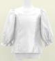 Hula Kids 3/4 Sleeve Blouse with Shantung / White / Jp208wh