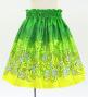 Hula Kids Shantung Pa'u Skirt with Plumeria & Monstera Print / Luxury Collection / Green / Jp216gr