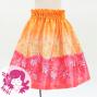 Hula Kids Shantung Pa'u Skirt with Plumeria & Monstera Print / Luxury Collection / Orange / Jp216or