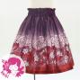Hula Kids Shantung Pa'u Skirt with Plumeria & Monstera Print / Luxury Collection / Purple / Jp216pu
