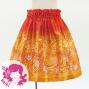 Hula Kids Shantung Pa'u Skirt with Plumeria & Monstera Print / Luxury Collection / Red / Jp216rd