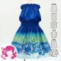 Hula Keiki Set-Up with Plumeria & Monstera Print / Luxury Collection / Blue / Jp217bl