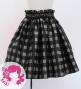 Hula Kids Shantung Pa'u Skirt with Palaka Check Print / Luxury Collection / Black / Jp223bk