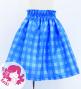 Hula Kids Shantung Pa'u Skirt with Palaka Check Print / Luxury Collection / Blue / Jp223bl
