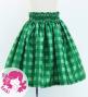 Hula Kids Shantung Pa'u Skirt with Palaka Check Print / Luxury Collection / Green / Jp223gr