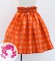 Hula Kids Shantung Pa'u Skirt with Palaka Check Print / Luxury Collection / Orange / Jp223or