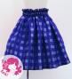 Hula Kids Shantung Pa'u Skirt with Palaka Check Print / Luxury Collection / Royal Blue / Jp223rbl