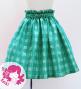 Hula Kids Shantung Pa'u Skirt with Palaka Check Print / Luxury Collection / Turquoise Blue / Jp223tbl