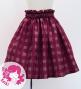 Hula Kids Shantung Pa'u Skirt with Palaka Check Print / Luxury Collection / Wine / Jp223wi