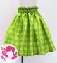 Hula Kids Shantung Pa'u Skirt with Palaka Check Print / Luxury Collection / Yellow Green / Jp223yegr