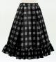 Hula Kids Long Frill Shantung Circular Skirt with Palaka Check Print / Black / Jp224bk