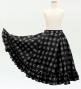 Hula Kids Long Frill Shantung Circular Skirt with Palaka Check Print / Black / Jp224bk