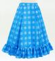 Hula Kids Long Frill Shantung Circular Skirt with Palaka Check Print / Blue / Jp224bl