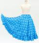 Hula Kids Long Frill Shantung Circular Skirt with Palaka Check Print / Blue / Jp224bl