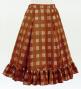 Hula Kids Long Frill Shantung Circular Skirt with Palaka Check Print / Brown / Jp224br