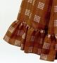 Hula Kids Long Frill Shantung Circular Skirt with Palaka Check Print / Brown / Jp224br